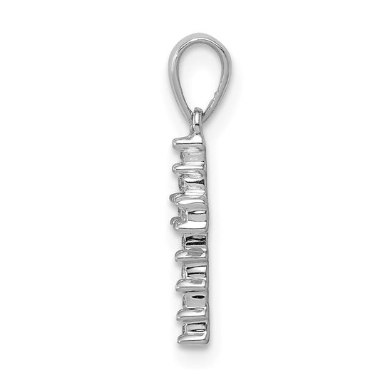 10K White Gold 1/20 carat Diamond Small Latin Cross Pendant