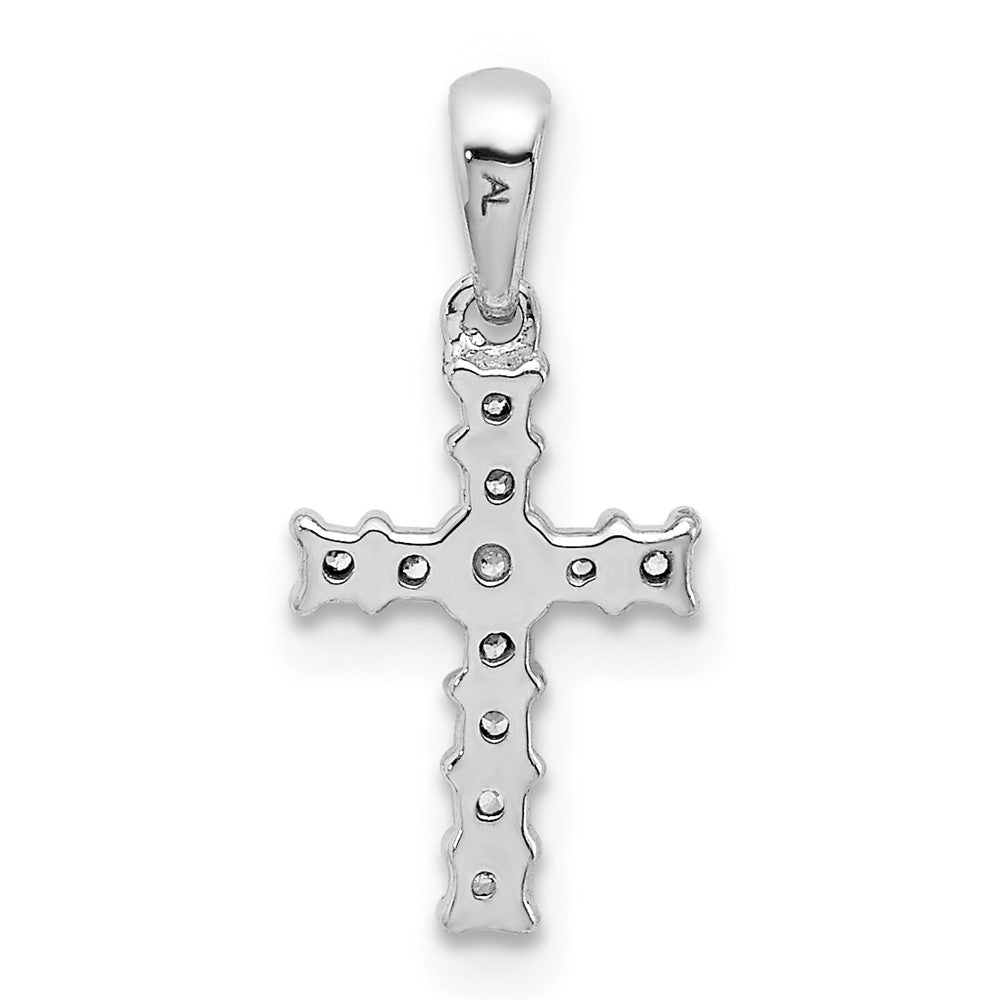 10K White Gold 1/20 carat Diamond Small Latin Cross Pendant