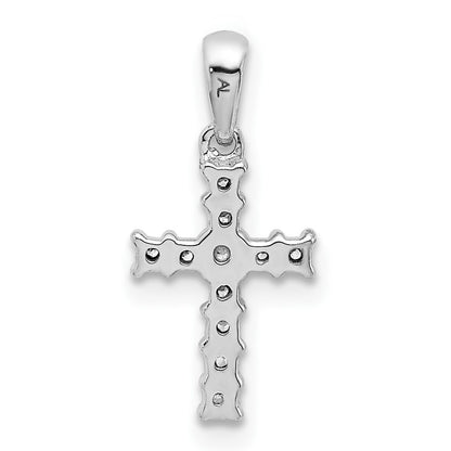 10K White Gold 1/20 carat Diamond Small Latin Cross Pendant