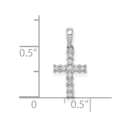 10K White Gold 1/20 carat Diamond Small Latin Cross Pendant