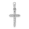 10K White Gold Polished 1/10 carat Diamond Small Cross Pendant