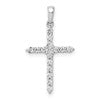 10K White Gold Polished 1/4 carat Diamond Cross Pendant