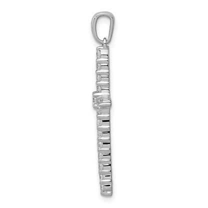 14k White Gold 1 carat Lab Grown Diamond VS/SI+ G+ Complete 18 inch Cross Pendant Necklace