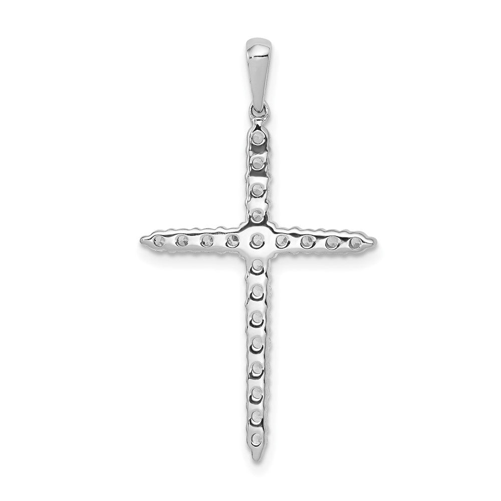 14k White Gold 1 carat Lab Grown Diamond VS/SI+ G+ Complete 18 inch Cross Pendant Necklace