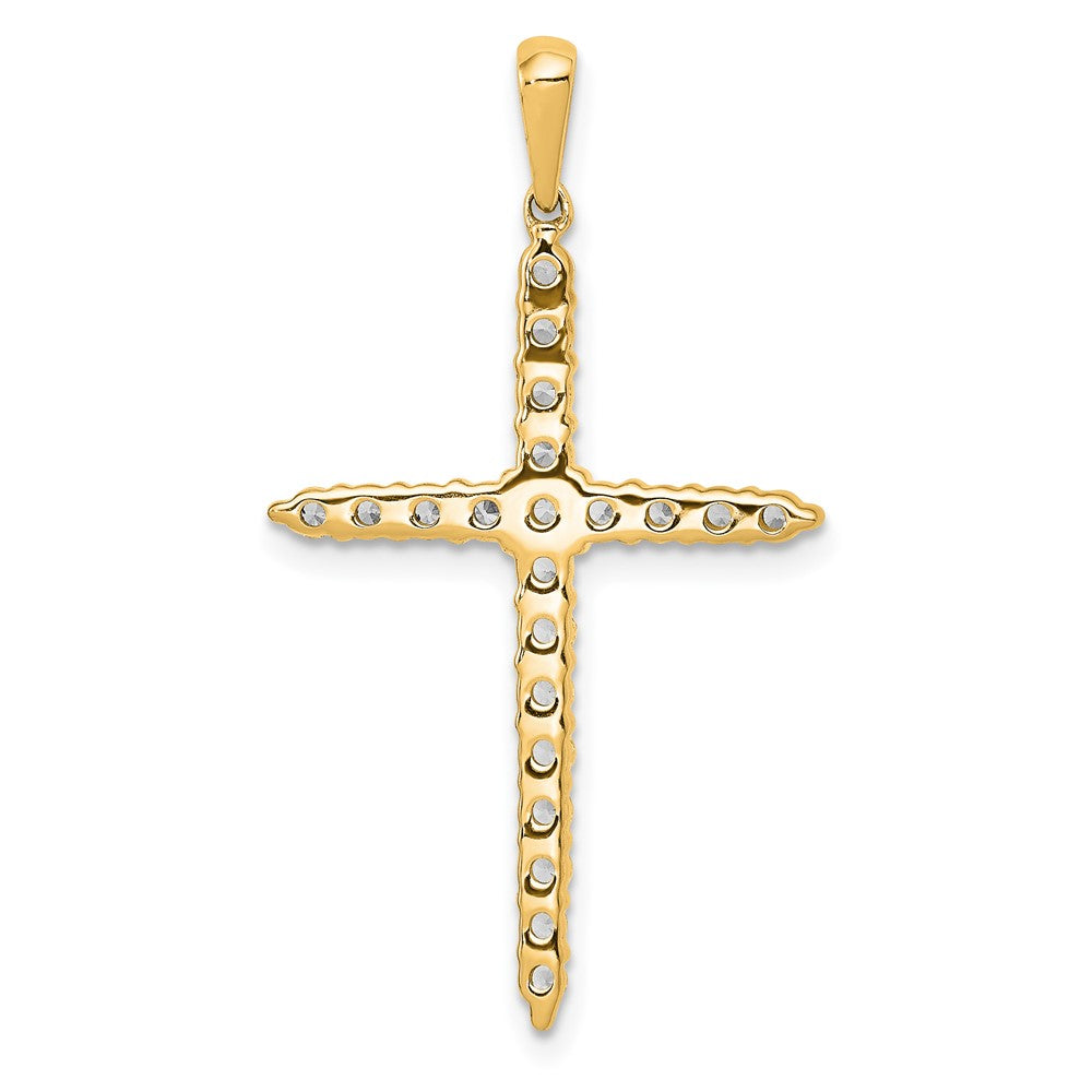 14k 1 carat Lab Grown Diamond VS/SI+ G+ Complete 18 inch Cross Pendant Necklace