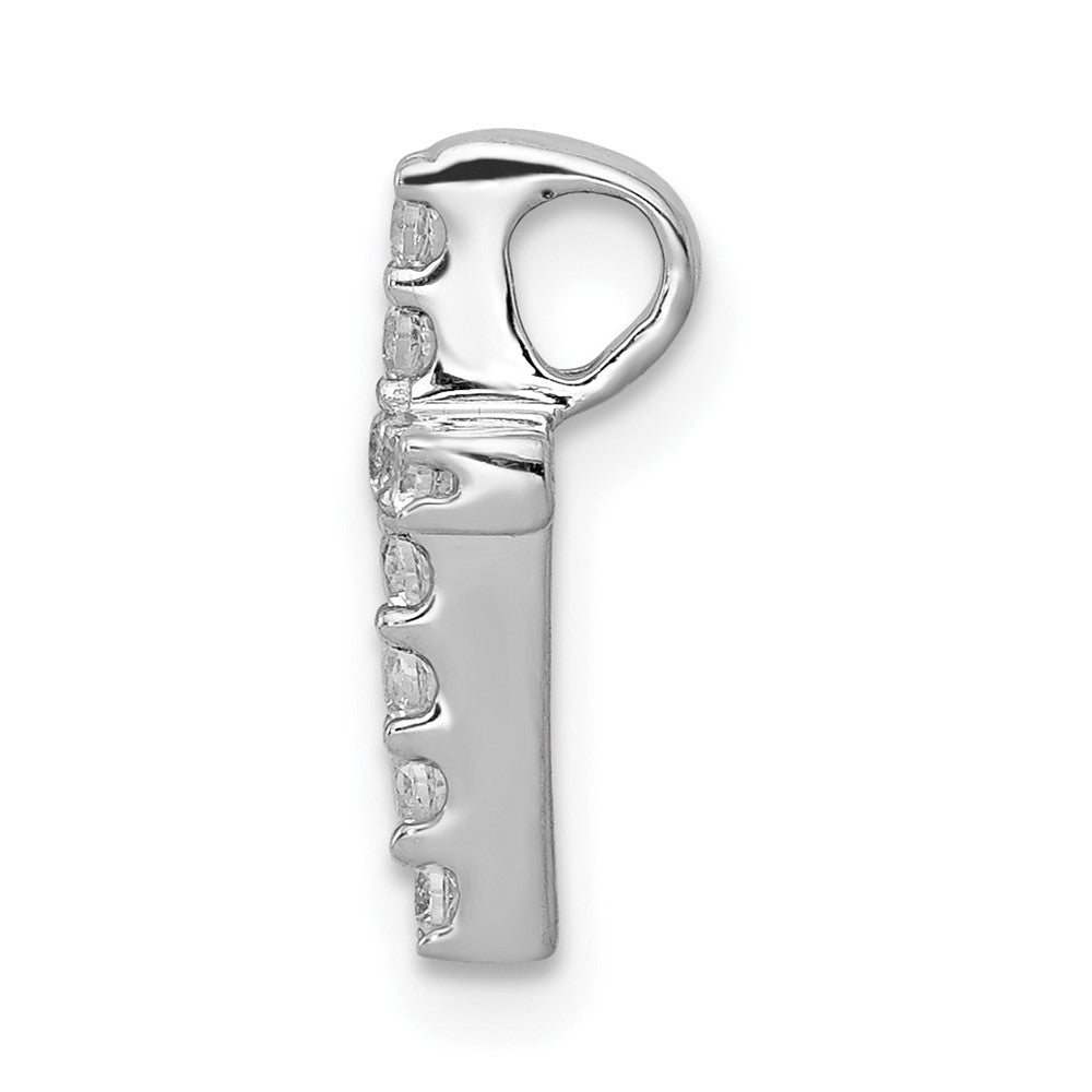 10K White Gold 1/5 carat Diamond Small Latin Cross Chain Slide