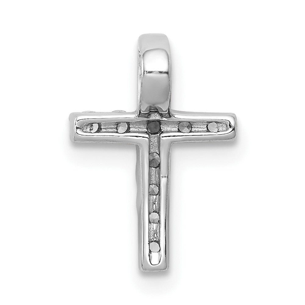 10K White Gold 1/5 carat Diamond Small Latin Cross Chain Slide