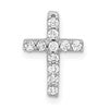 10K White Gold 1/5 carat Diamond Small Latin Cross Chain Slide