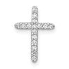 10K White Gold 1/8 carat Diamond Small Cross Chain Slide