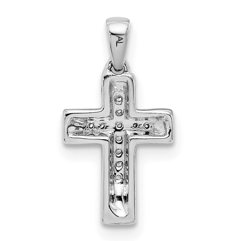 10K White Gold 1/20 carat Diamond Small Latin Cross Pendant