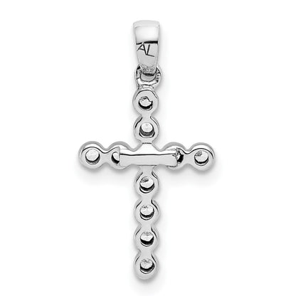 10K White Gold 1/10 carat Diamond Cross Pendant