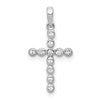 14k White Gold 1/10 carat Lab Grown Diamond VS/SI+ G+ Complete Cross Pendant
