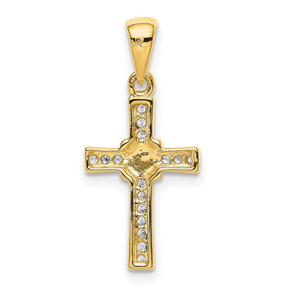 10K 1/6 carat Diamond Latin Cross Pendant
