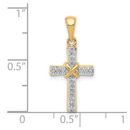 10K 1/6 carat Diamond Latin Cross Pendant