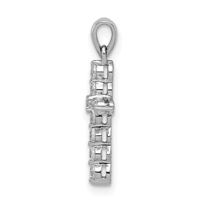 10K White Gold 1/4 carat Diamond Cross Pendant