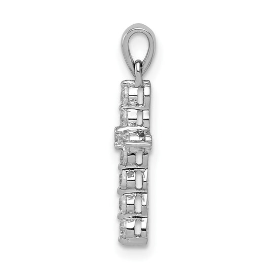 10K White Gold 1/4 carat Diamond Cross Pendant