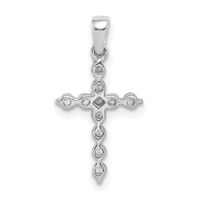 10K White Gold 1/4 carat Diamond Cross Pendant