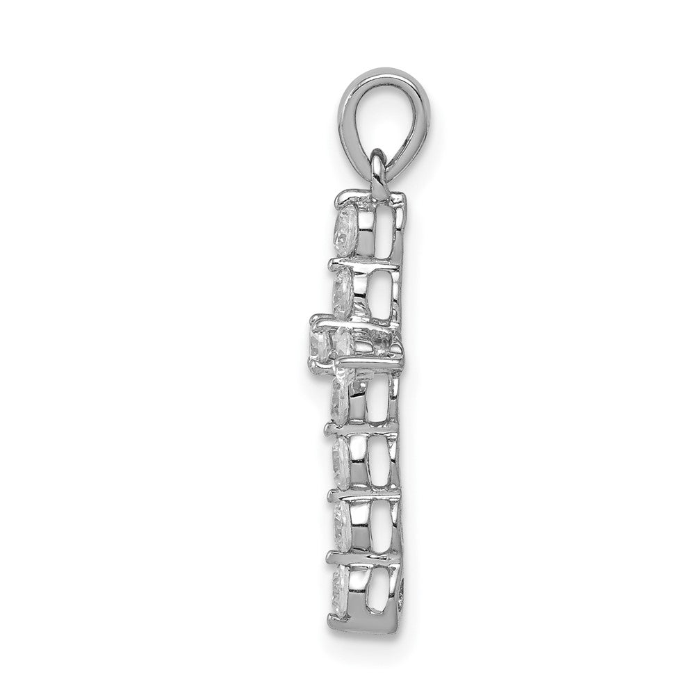 10K White Gold 1/2 carat Diamond Cross Pendant
