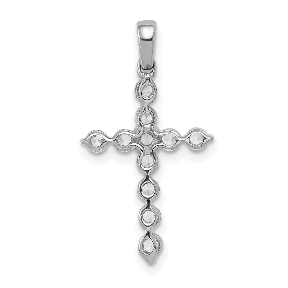 10K White Gold 1/2 carat Diamond Cross Pendant