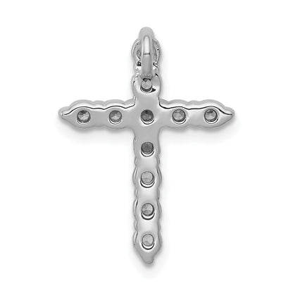 10K White Gold 1/2 carat Diamond Cross Chain Slide