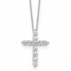 10k White Gold 3/4 carat Lab Grown Diamond VS/SI+ G+ Complete 18 inch Cross Pendant Necklace