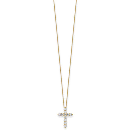 10k 3/4 carat Lab Grown Diamond VS/SI+ G+ Complete 18 inch Cross Pendant Necklace