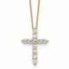 10k 3/4 carat Lab Grown Diamond VS/SI+ G+ Complete 18 inch Cross Pendant Necklace