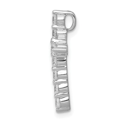10K White Gold 3/4 carat Diamond Cross Chain Slide