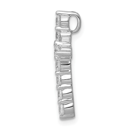 10K White Gold 3/4 carat Diamond Cross Chain Slide
