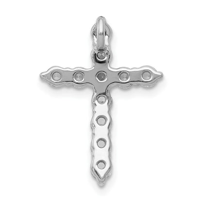 10K White Gold 3/4 carat Diamond Cross Chain Slide