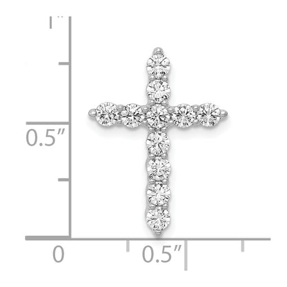 10K White Gold 3/4 carat Diamond Cross Chain Slide