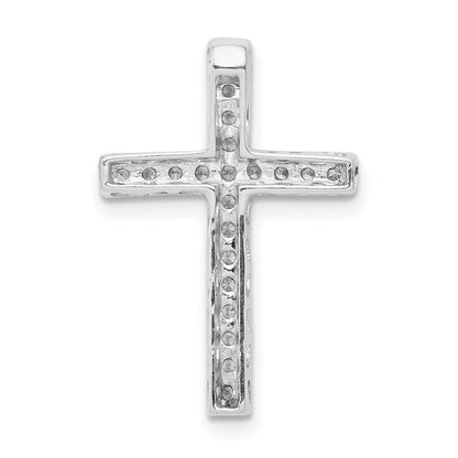 10K White Gold 1/5 carat Diamond Latin Cross Slide Pendant