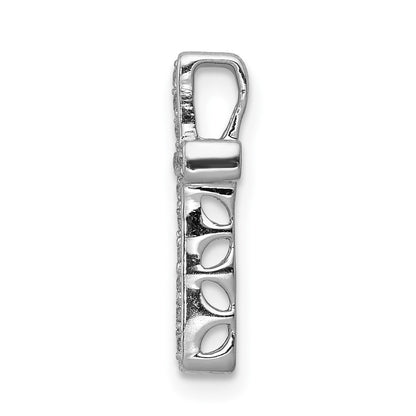10K White Gold 1/6 carat Diamond Latin Cross Chain Slide