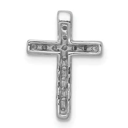 10K White Gold 1/6 carat Diamond Latin Cross Chain Slide