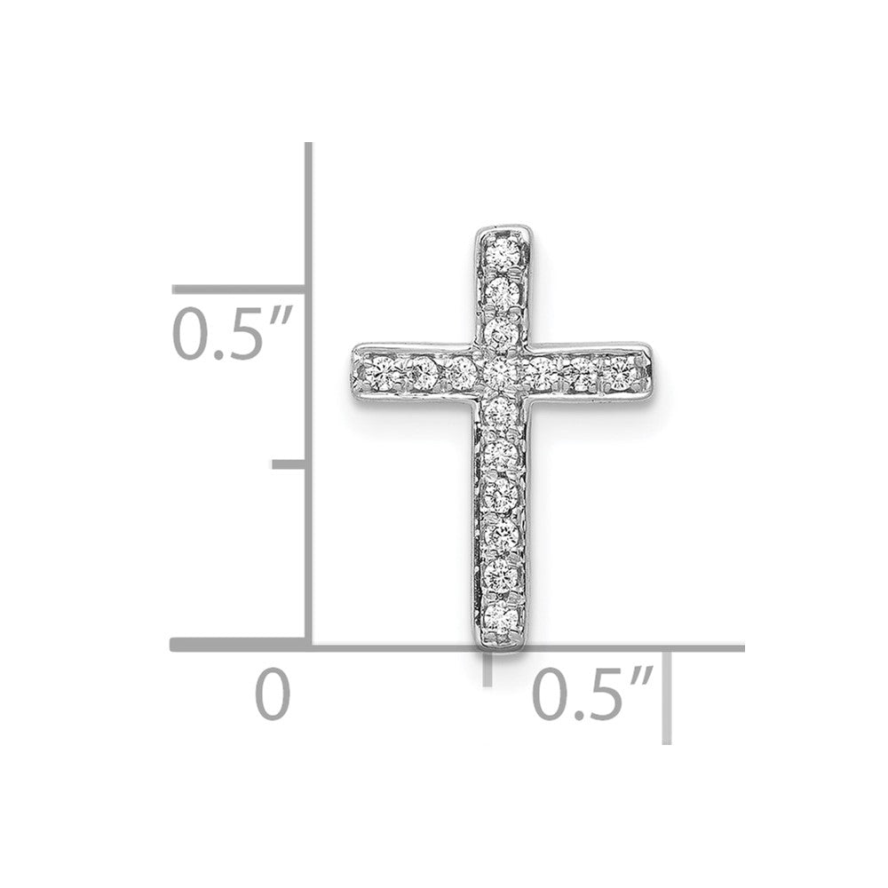 10K White Gold 1/6 carat Diamond Latin Cross Chain Slide