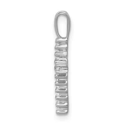 10K White Gold 1/6 carat Diamond Latin Cross Pendant