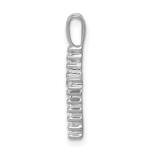 10K White Gold 1/6 carat Diamond Latin Cross Pendant