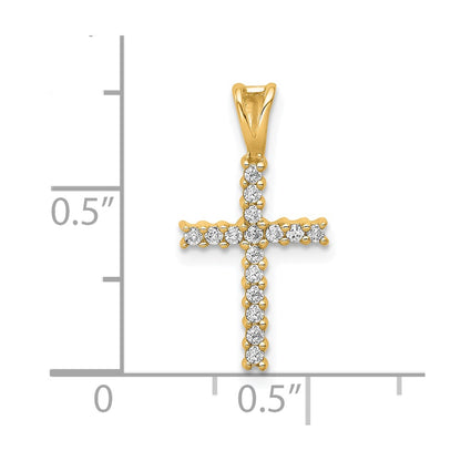 10K 1/6 carat Diamond Latin Cross Pendant