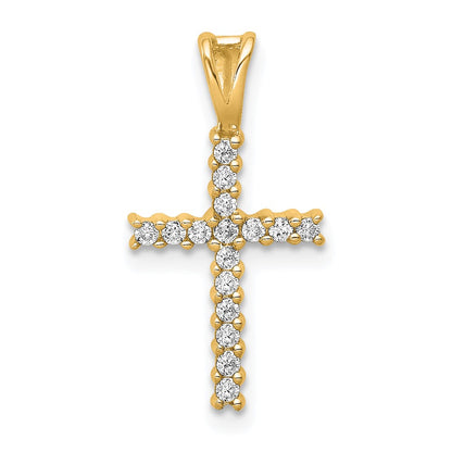 10K 1/6 carat Diamond Latin Cross Pendant