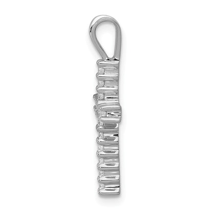10K White Gold 1/4 carat Diamond Latin Cross Pendant