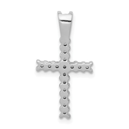 10K White Gold 1/4 carat Diamond Latin Cross Pendant
