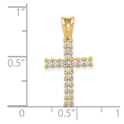 10K 1/4 carat Diamond Latin Cross Pendant