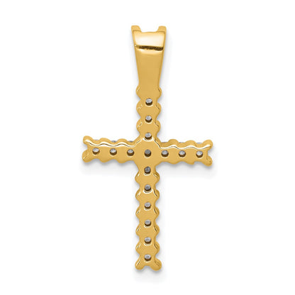 14k 1/4 carat Lab Grown Diamond VS/SI+ G+ Complete Cross Pendant