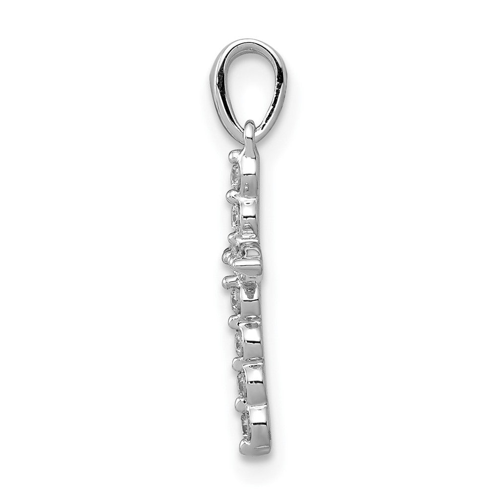 10K White Gold 1/10 carat Diamond Cross Pendant