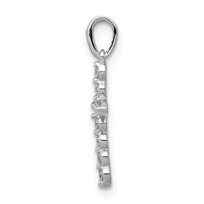 10K White Gold 1/10 carat Diamond Cross Pendant