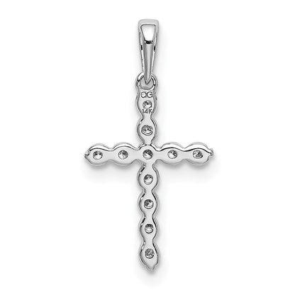 10K White Gold 1/10 carat Diamond Cross Pendant