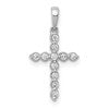 14k White Gold 1/10 carat Lab Grown Diamond VS/SI+ G+ Complete Cross Pendant