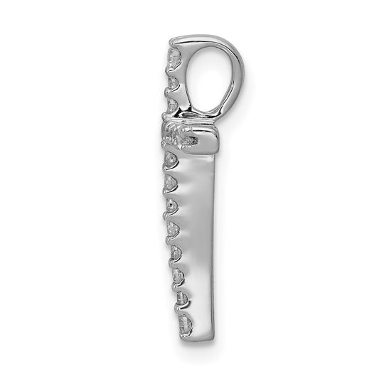 10K White Gold 1/5 carat Diamond Latin Cross Chain Slide
