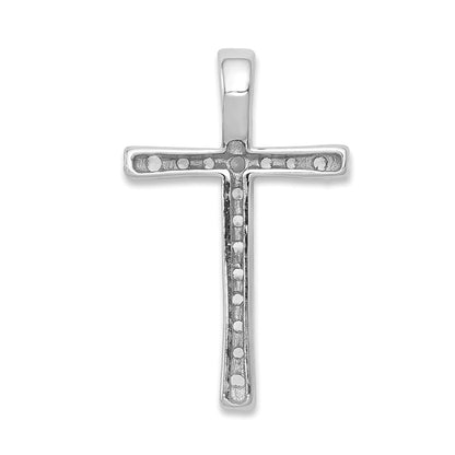10K White Gold 1/5 carat Diamond Latin Cross Chain Slide