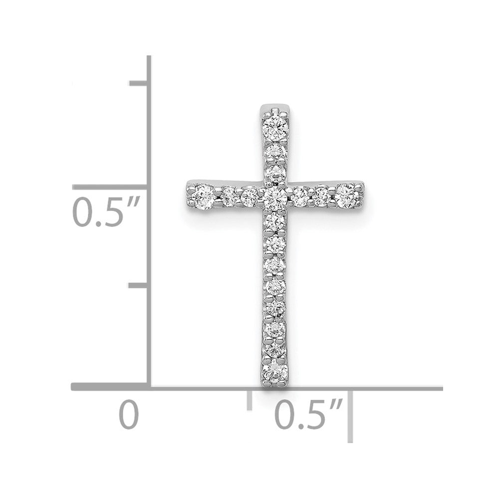 10K White Gold 1/5ct. Diamond Latin Cross Chain Slide